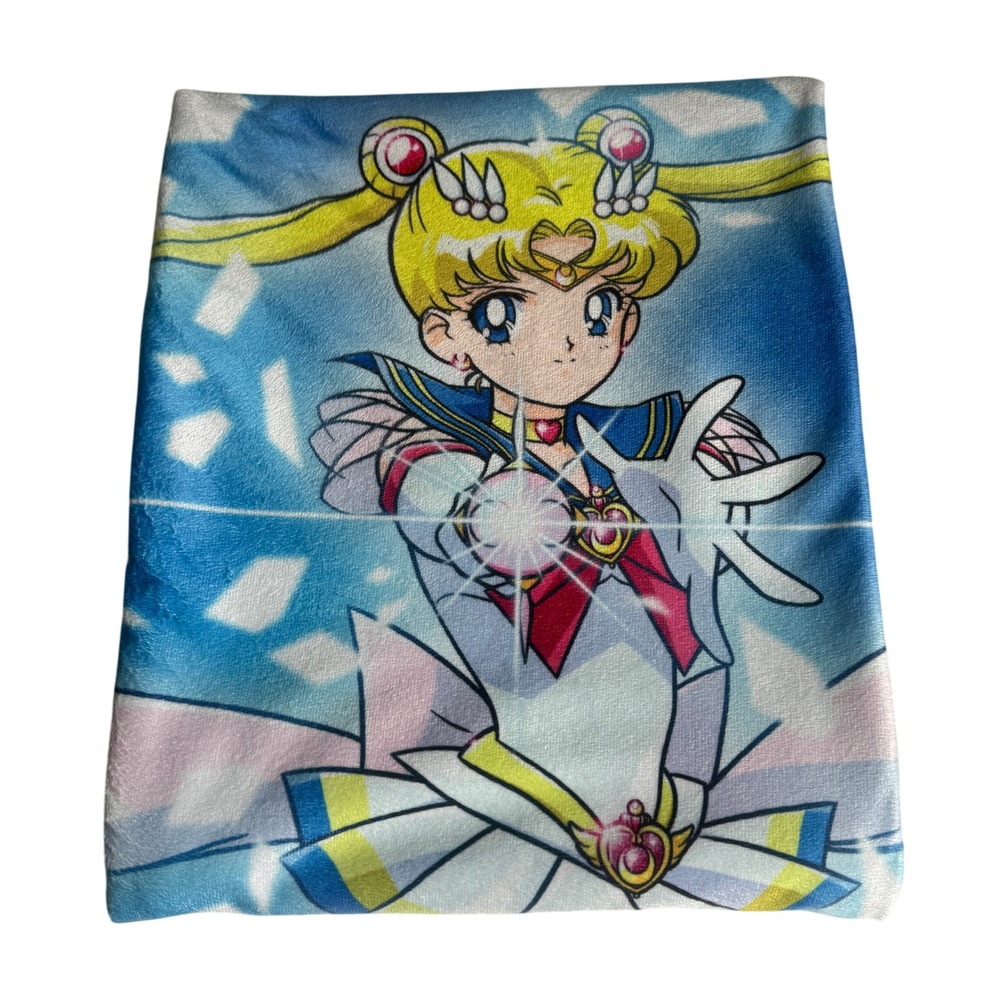 Sailor Moon Anime Fleece Throw Blanket Blue Usagi Tsukino Super S Moonattack